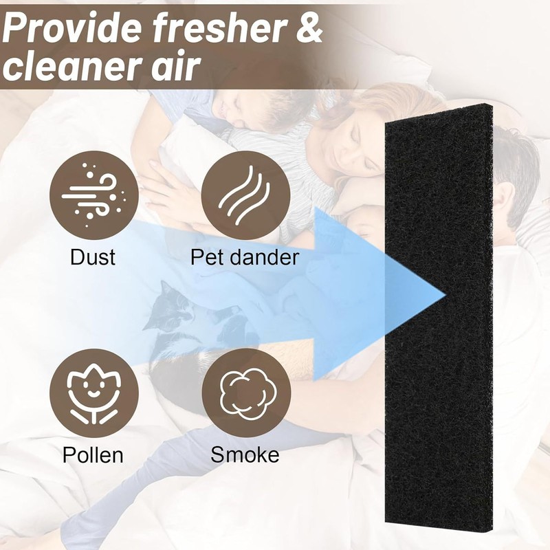 10Pcs Ceiling Fan Blade Filters Self Adhesive Rectangular Coconut Carbon
