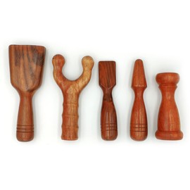 Thai Tok Sen Hammer Massage Set Made of Hardwood (5 Pieces) for Thai Tapping Massage