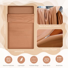 Irenare Self Tan Sleep Sack Reusable Body Self Tanners Lightweight Breathable Tanning Sleeping Sac for Bed Travel Sleeping Bag (1 Pcs,Brown)