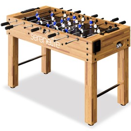 SereneLife 48in Competition Sized Foosball Table, Soccer for Home, Arcade Game Room, w/ 2 Balls, 2 Cup Holders 2x4ft for Man Cave or Basement - Standing or Tabletop