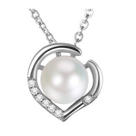 OIDEA Women's Necklace 925 Sterling Silver: Heart Infinity Tree of Life Pearl Pendant with Zirconia Chain Made of Real Silver 925 Bangle Elegant Gift for Women Mother Valentine's Day Anniversary Day,