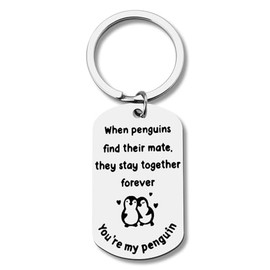 Couple Gifts Keychain for Boyfriend Girlfriend Valentines Day Gifts for Women Men Anniversary Birthday Gifts for Husband Wife Penguin Lovers Fiance Fiancee Gifts for Couples Keychains