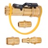 RV Propane Quick Connecting Adapter 1/4 Inch Shutoff Valve and