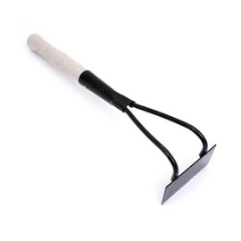 Garden Swan Neck Hoe, Metal Head with Pine Wood Handle, Small Hand Tool for Weeding and Planting