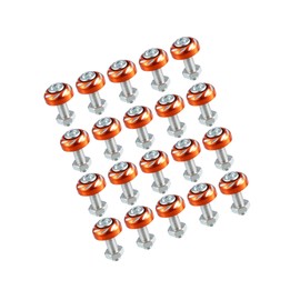 Partuto 20 Pcs Aluminum Alloy License Plate Bolt Screw Nuts for Car Motorcycle Orange Replacement