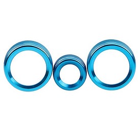 PolarLander 3Pcs/Lot Car Air Conditioning Rings Radio Volume Knob Ring Covers Decorative Circle Trim Low Match Blue
