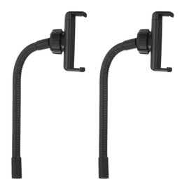 PATIKIL 2Pcs 7.9" Flexible Adjustable Gooseneck with Phone Clip, 1/4" Female Threaded Gooseneck Arm for Most Holder Threaded Adapter, Black