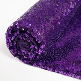AMZLOKAE Sequin Fabric Purple 1 Yard Fabric by The Yard 3 Feet Glitter Fabric Shower Curtain Lining Fabric by The Yard for Dress Clothing DIY Fabric for Sewing (1 Yard, Purple)