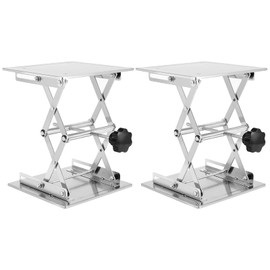 JOIKIT 2 PCS 8 x 8 Inch Lab Jack Scissor Stand, Stainless Steel Lab Lift Table, Laboratory Lift Stand, Expandable Lift Height Range from 85mm to 280mm, Load Bearing 15kg/33lbs