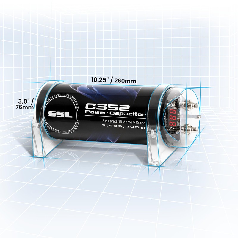 Sound Storm Laboratories C352 Car Audio Capacitor – 3.5 Farad,