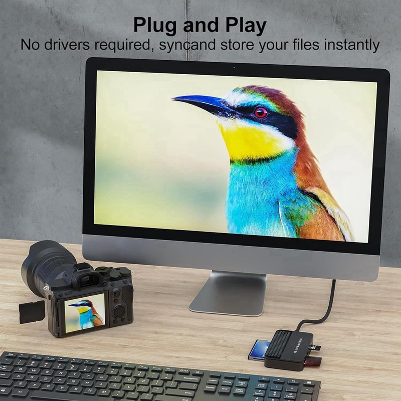 Lyaciomn Reader 4-in-1, TF SD MS Card Reader Multi Card