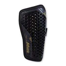 Mitre Aircell Football Shin Pads | Extremely Breathable | Impact Protection | Lightweight Shin Guard, Black/Gold, L