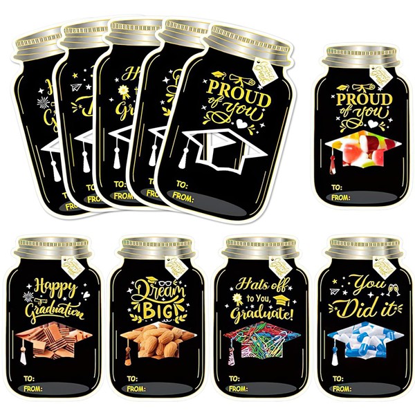 RAORAOYUE 50 Pack Mason Jar Graduation Cards for Kids, Graduation