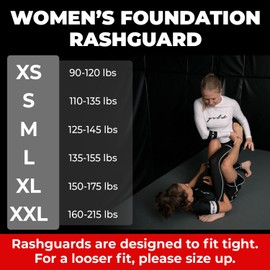 Gold BJJ Foundation Women's Rash Guard - No-Gi and Gi Jiu Jitsu Rashguard for Women (Short Sleeve, White, L)