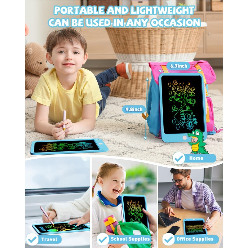 KOKODI LCD Writing Tablet for Kids, 10 Inch Colorful Drawing