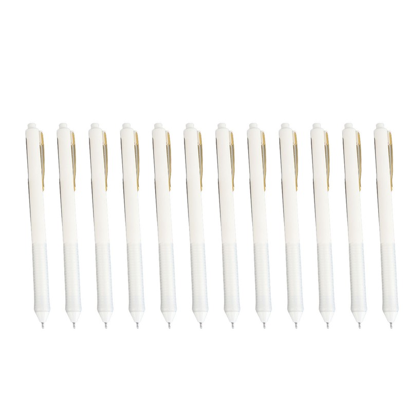 12pcs Press Gel Pen 0.38MM Black Ink Fine Point Pen