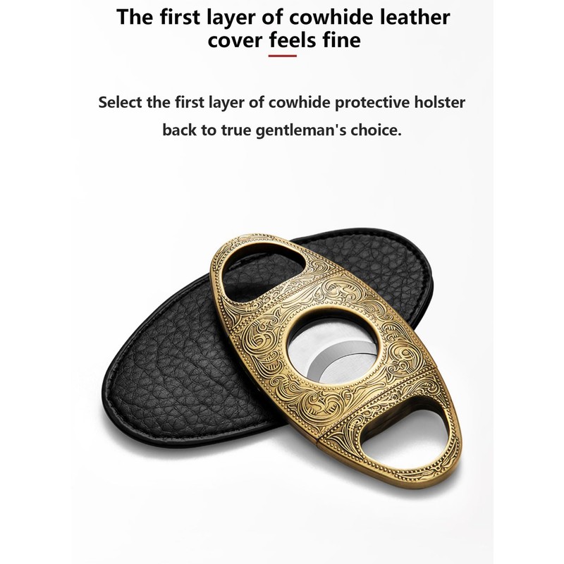 NIKILOONG V-Cut Cigar Cutter Carved Stainless Steel Sharp Blade Precision