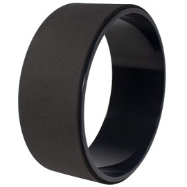 Fitvids Yoga Wheel for Stretching - Spine Stretching & Flexibility Enhancer with Non-Slip Surface, Full-Body Workout Equipment for Improved Mobility, Black