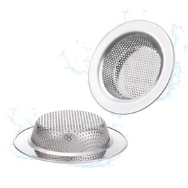 2PCS Kitchen Sink Strainer,Stainless Steel Kitchen Sink Drain Strainer, Food Scraps Catcher for Kitchen, Sink Strainers with Large Wide Rim 4.5" Diameter for Kitchen Sinks