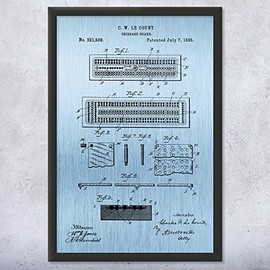 Framed Cribbage Board Print, Game Room Art, Cribbage Player Gift, Board Game Art, Play Room Decor, Cribbage Decor Blue Steel (12x16)