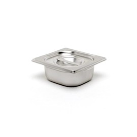 Genware GN19-100 Stainless Steel Gastronorm Pan, 1/9 GN, 176 mm Length, 109 mm Width, 100 mm Deep