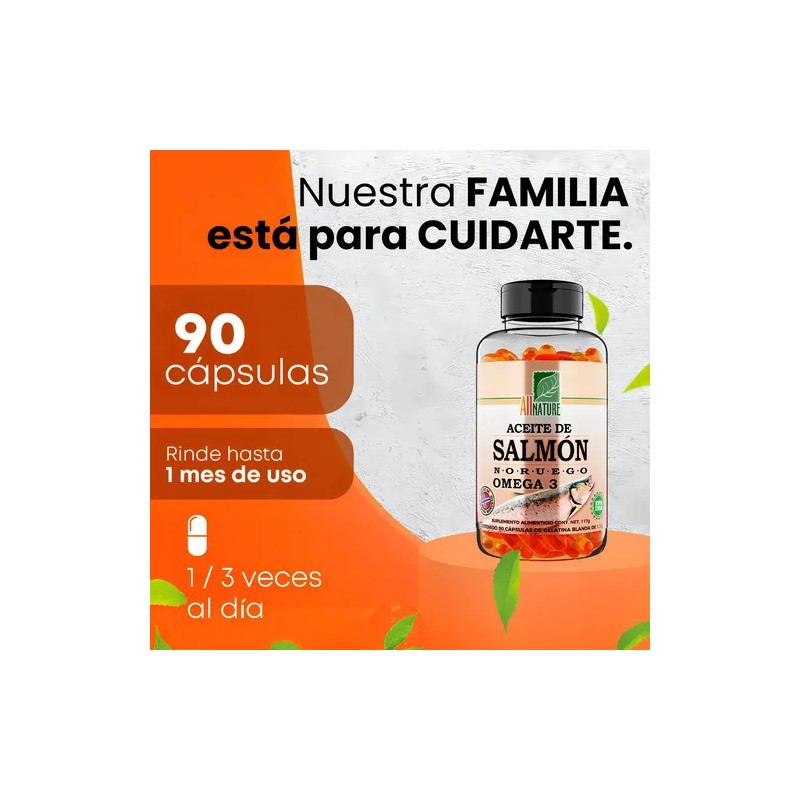 All Nature Omega 3 Aceite De Salmon Noruego 90 Capsulas
