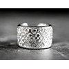 Silver Women's Heart Ring Wide 925 Sterling Size Adjustable Ornament