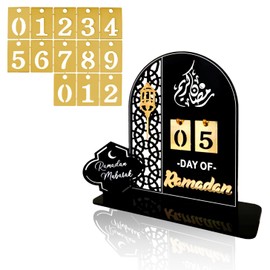 ximoogoooz Ramadan Advent Calendar 30 Days Eid Mubarak DIY Countdown Calendars Eid Decorations for Ramadan Parties Islam Muslim Decor for Home Office Table