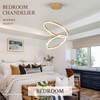 Sparklelf Modern LED Chandelier Gold 2-Rings Pendant Light Circular Flush