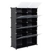 Flulep 7-Tier Portable 28 Pair Shoe Rack Organizer 14 Grids