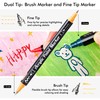 28 Metallic Colors Dual Tip Acrylic Paint Markers, Brush Tip