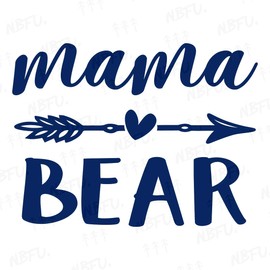 NBFU Mama Bear Arrow Heart Animals (Navy Blue) (Set Of 2) Premium Waterproof Vinyl Decal Stickers For Laptop Phone Accessory Helmet Car Window Bumper Mug Tuber Cup Door Wall Decoration