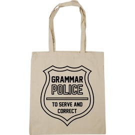 Hippowarehouse Grammar Police To serve and correct Tote Shopping Gym Beach Bag 42cm x38cm, 10 litres