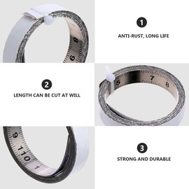 Scicalife Selbstklebendes Maßband, Maßband aus Stahl, 1 m, selbstklebend, Maßstab zum Nähen und Messen von Karpinterie (links und rechts)