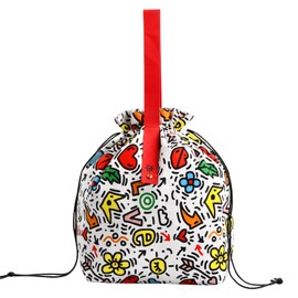 Xzeemo Lunch Tasche, 9L Baumwolle Bento Tasche mit Kordelzug, Tragbar Lunchtasche Tragetasche, Klein Picknicktasche Stoff, Lunchpaket Faltbar für Schüler Büro Frauen Männer Kinder Jungen Damen (C)