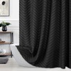 Boho Shower Curtain – Tufted Chevron Striped Fabric, Waterproof and