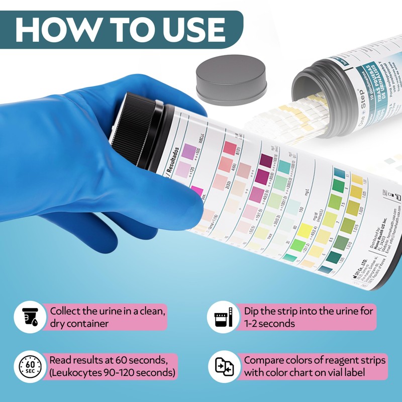 One Step 10A Urine Test Strips, 100 Strip Tub, 10