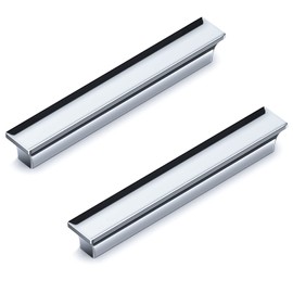 AOKENBAO 4-inch Super Deluxe Cabinet Handle Polished Chrome Handle Cabinet Door Handle Modern Cabinet Hardware Drawer Knob Dresser Handle (2-Pack High End Nano Metal Super Deluxe Polished Chrome)