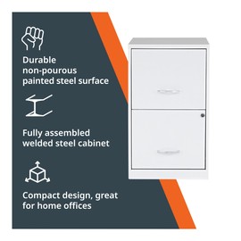 NuSparc 2 Drawer Locking Filing Cabinet | Pre-Assembled Steel Construction | Space-Saving Design is Perfect for Home and Small Office | Letter-Size | Assembled in North America