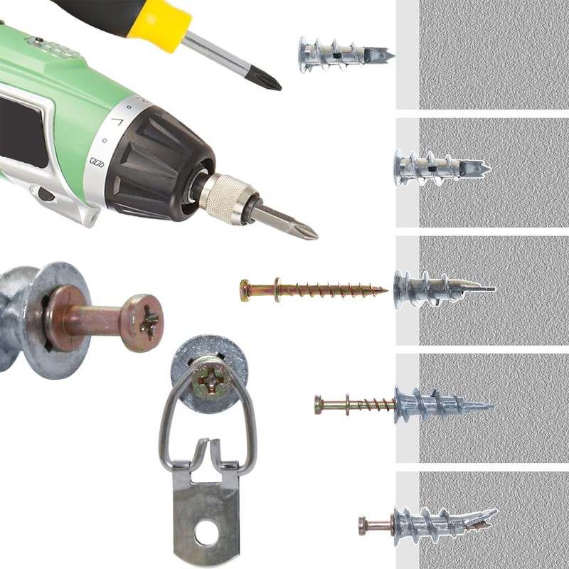 Ansoon Self-Drilling Drywall Zinc Anchors with Screws Kit - 25