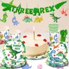 164pcs Three Rex Birthday Decorations Boy Tableware, 3 Rex Birthday