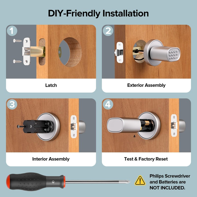 ThorBolt Keyless Entry Door Lock, Fingerprint Door Lock with Keypad