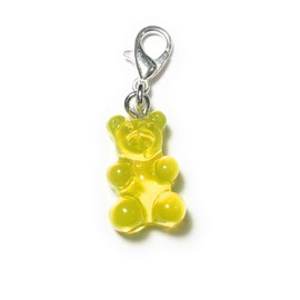 FizzyButton Gifts Yellow Translucent Gummy Bear Jelly Baby Zip Pull Tag Charm