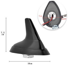 Eightwood Shark Fin Universal Car Radio Antenna, Roof Mount Amplified FM AM Antenna for Vehicle Car Truck Stereo Receiver Media Head Unit HD Radio