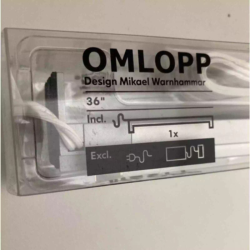 IKEA OMLOPP LED light strip for drawers, aluminum color 34”