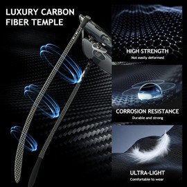 SUNGAIT Carbon Fiber Sunglasses Square Aviator Polarized Sun Glasses Men Driving Fishing Gifts UV400 Protection