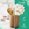 The Pretty Turtle Bamboo Kitchen Counter Utensil Crock Holder Caddy