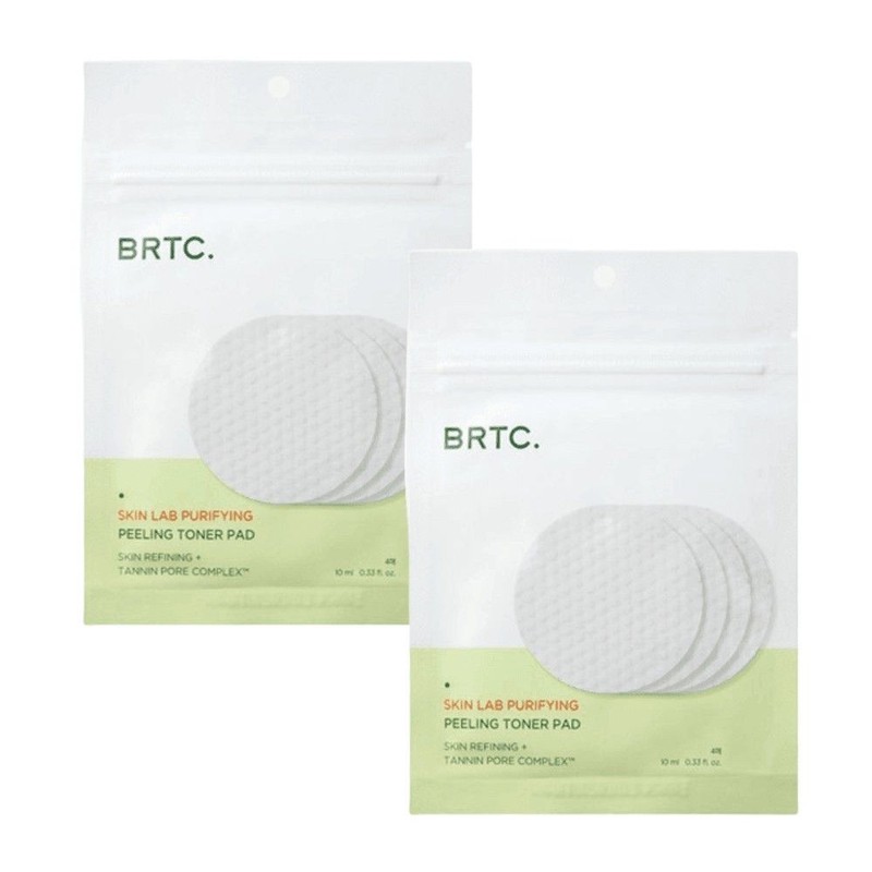 BRTC Skin Lab Purifying Peeling Toner Pads, 4 packs of