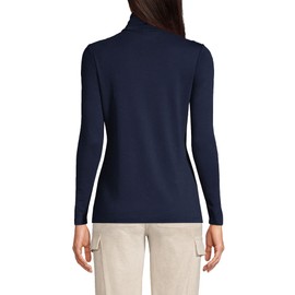 Lands' End Women s Shaped Supima Turtleneck Radiant Navy Regular X-Small