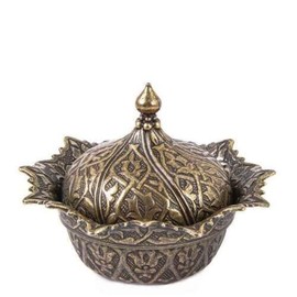 Traditional Turkish Delight Sugar Candy Bowl with lid Decorative Metal Bowl